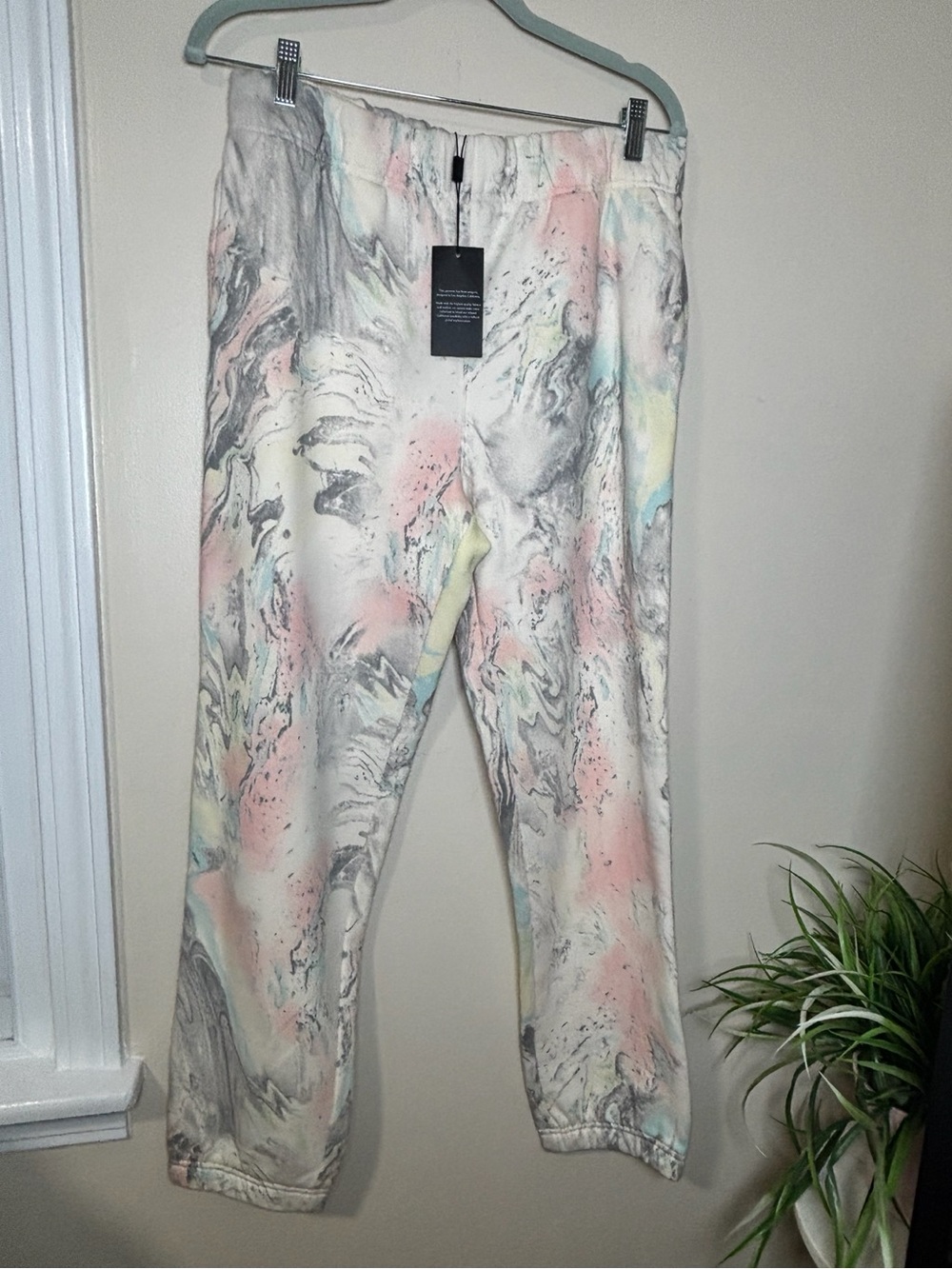 NWT Rails Simo Ivory Pastel Marble Print Jogger Sweatpants Medium